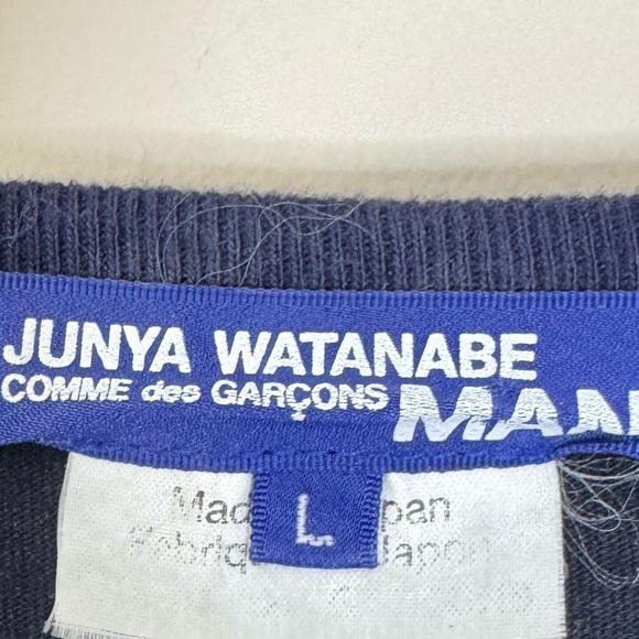 Junya Watanabe MAN Long Sleeve Stripe Tee Men’s Size Large Made In Japan - Picture 3 of 11